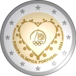 2 € юбилейная монета 2024 г. Португалия - Олимпийская команда Португалии 
