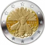 2 € юбилейная монета  2024 г. Мальта - Мальтийская медоносная пчела 