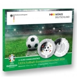 Jalkapallon Euroopan-mestaruuskilpailut 2024 Saksa 11€ 2024.v  proof-like 50% %hopearaha 14 g 