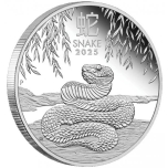 Lunar Year of the Snake. Australia 1 $ 2025 99,99%- silver  coin 31,1 g