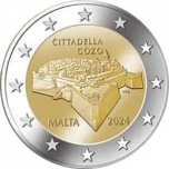 2 € юбилейная монета  2024 г. Мальта - Maltese Walled Cities Ċittadella Gozo