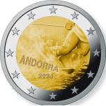 Andorra 2€ commemorative coin 2024 -  100 years of skiing in Andorra